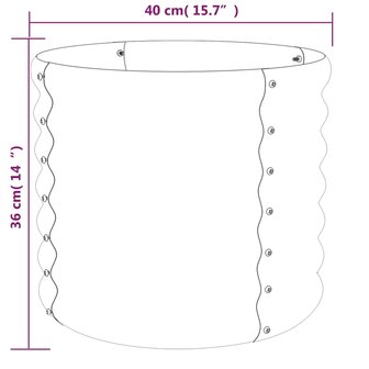 Plantenbak 40x40x36 cm gepoedercoat staal antracietkleurig 4