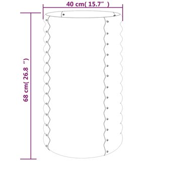 Plantenbak 40x40x68 cm gepoedercoat staal bruin 4