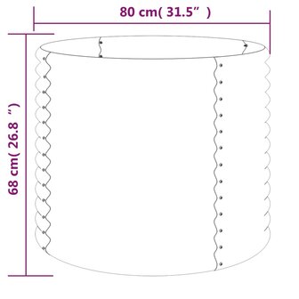 Plantenbak 80x80x68 cm gepoedercoat staal groen 4