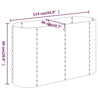 Plantenbak 114x40x68 cm gepoedercoat staal antracietkleurig 6