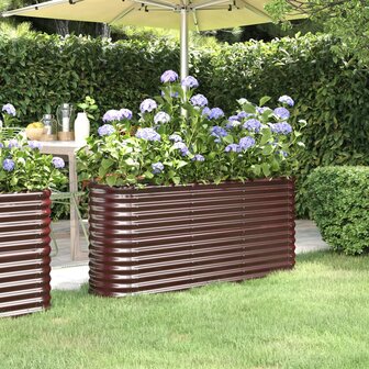 Plantenbak 152x40x68 cm gepoedercoat staal bruin 1