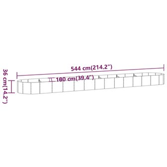 Plantenbak 544x100x36 cm gepoedercoat staal groen 6