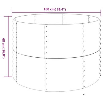 Plantenbak 100x100x68 cm gepoedercoat staal zilverkleurig 4