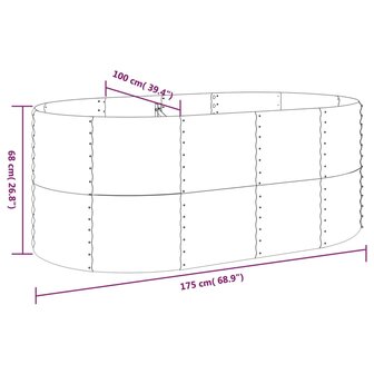 Plantenbak 175x100x68 cm gepoedercoat staal groen 6