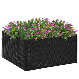 Plantenbak 80x80x40 cm poly rattan zwart 1