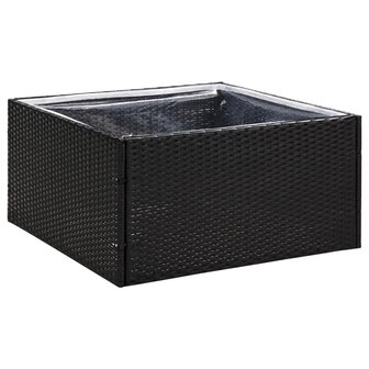 Plantenbak 80x80x40 cm poly rattan zwart 2