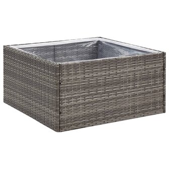 Plantenbak 80x80x40 cm poly rattan grijs 2