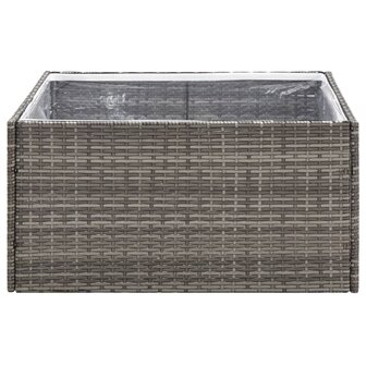 Plantenbak 80x80x40 cm poly rattan grijs 4