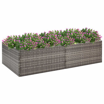 Plantenbak 157x80x40 cm poly rattan grijs 1