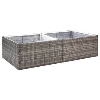 Plantenbak 157x80x40 cm poly rattan grijs 2