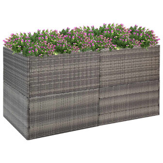 Plantenbak 157x80x80 cm poly rattan grijs 1