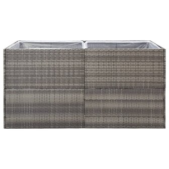 Plantenbak 157x80x80 cm poly rattan grijs 4