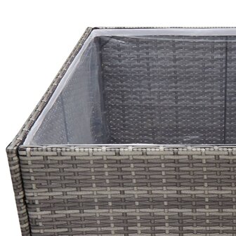 Plantenbak 157x80x80 cm poly rattan grijs 6