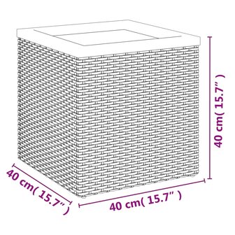 Plantenbak 40x40x40 cm poly rattan zwart 5