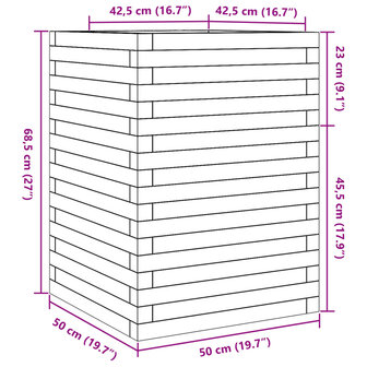 Plantenbak 50x50x68,5 cm massief grenenhout 10