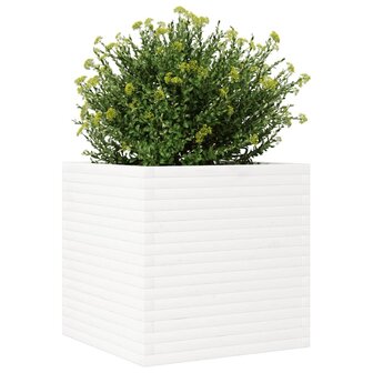 Plantenbak 70x70x68,5 cm massief grenenhout wit 4