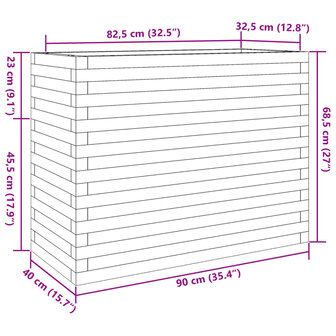 Plantenbak 90x40x68,5 cm massief grenenhout wasbruin 10