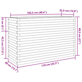 Plantenbak 110x40x68,5 cm ge&iuml;mpregneerd grenenhout 10