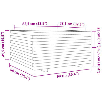 Plantenbak 90x90x49,5 cm massief douglashout 10