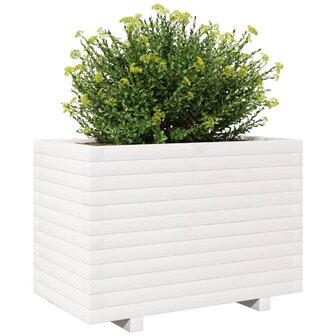 Plantenbak 70x40x49,5 cm massief grenenhout wit 4