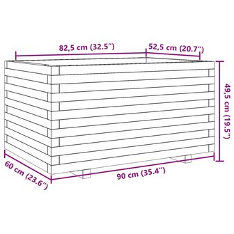 Plantenbak 90x60x49,5 cm massief grenenhout 10