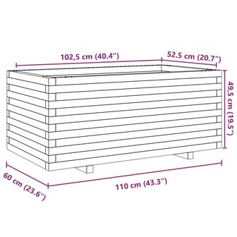 Plantenbak 110x60x49,5 cm massief grenenhout 10