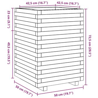 Plantenbak 50x50x72,5 cm massief grenenhout 10