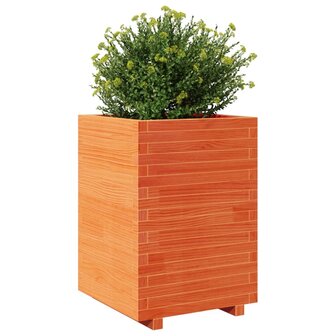 Plantenbak 50x50x72,5 cm massief grenenhout wasbruin 4