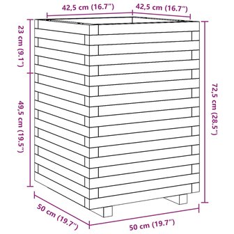 Plantenbak 50x50x72,5 cm ge&iuml;mpregneerd grenenhout 10