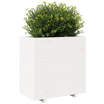 Plantenbak 70x40x72,5 cm massief grenenhout wit 4