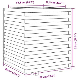 Plantenbak 60x60x72 cm ge&iuml;mpregneerd grenenhout 10