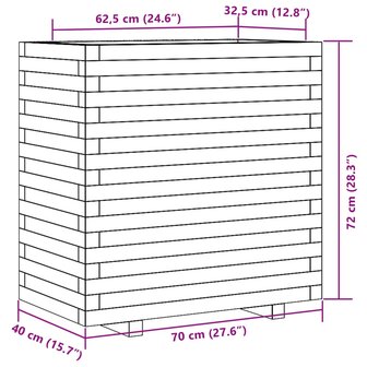 Plantenbak 70x40x72 cm ge&iuml;mpregneerd grenenhout 10