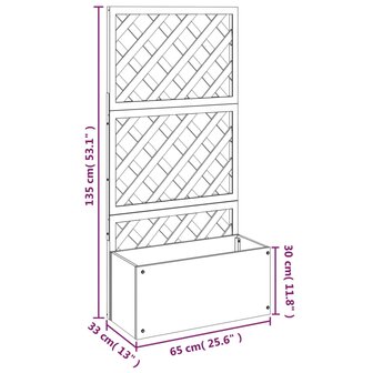 Plantenbak met latwerk 65x33x135 cm HKC 8