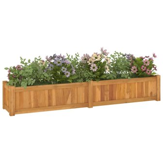 Plantenbak verhoogd 150x30x25 cm massief teakhout 3