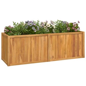 Plantenbak verhoogd 150x50x50 cm massief teakhout 3