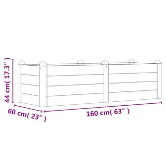 Plantenbak verhoogd 160x60x44 cm massief acaciahout 6