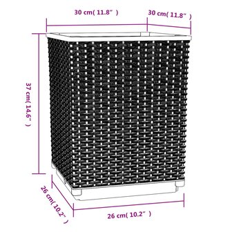 Plantenbakken 2 st 30x30x37 cm polypropeen zwart 8