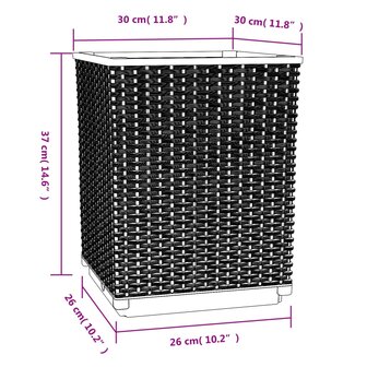 Plantenbakken 4 st 30x30x37 cm polypropeen donkergrijs 8