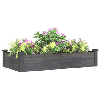 Plantenbak verhoogd met voering 120x60x25 cm vurenhout grijs 3