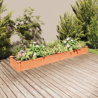 Plantenbak verhoogd met voering 240x45x25 cm vurenhout bruin 1