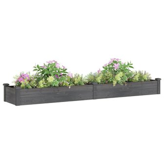 Plantenbak verhoogd met voering 240x45x25 cm vurenhout grijs 3