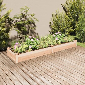 Plantenbak verhoogd met voering 240x60x25 cm massief vurenhout 1