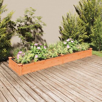 Plantenbak verhoogd met voering 240x60x25 cm vurenhout bruin 1