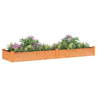 Plantenbak verhoogd met voering 240x60x25 cm vurenhout bruin 3