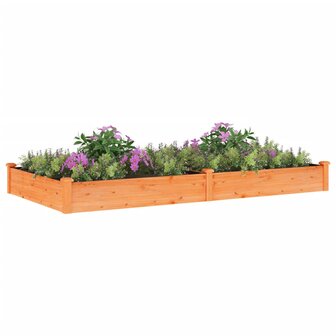 Plantenbak verhoogd met voering 240x120x25 cm vurenhout bruin 3