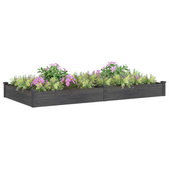 Plantenbak verhoogd met voering 240x120x25 cm vurenhout grijs 3