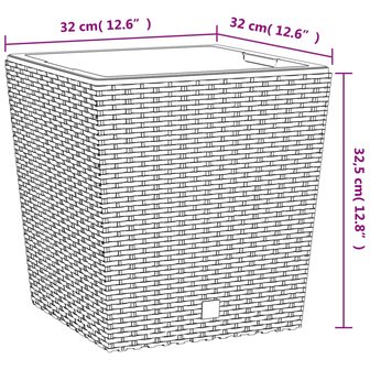 Plantenbak met uitneembare bak rattan-look 21/32 L PP antraciet 7