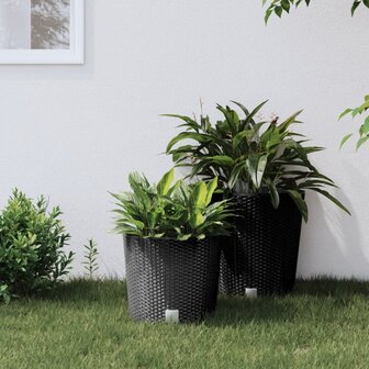 Plantenbak uitneembare bak rattan-look 15/15,3 L PP antraciet 1