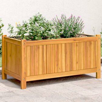 Plantenbak met voering 80x42x40 cm massief acaciahout 1