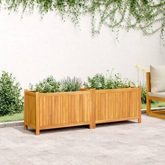 Plantenbak met voering 153x38,5x50 cm massief acaciahout 3